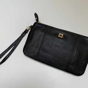 NWOT Lodis Black Leather Wristlet and Zippered Cardholder